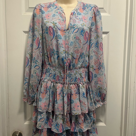 Skies are Blue Blue/Pink Paisley Print Dress - Small - NWT - Picture 9 of 13